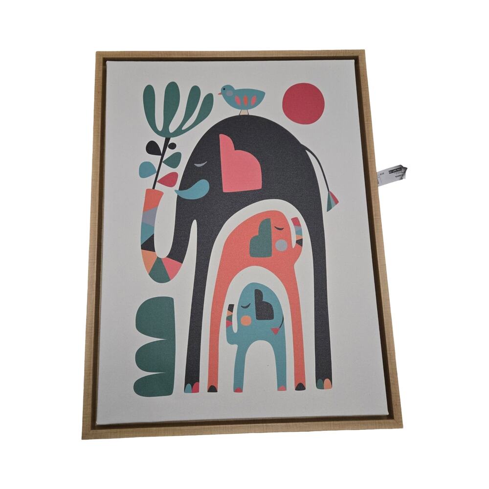 Kate and Laurel Sylvie Three‎ Elephants Framed Canvas Wall Art My Dream Wall